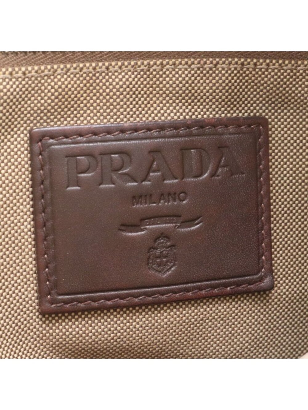 ★SOLD★ Prada Logo Jacquard Leather Shoulder Bag Crossbody Brown Color - Picture 8 of 8